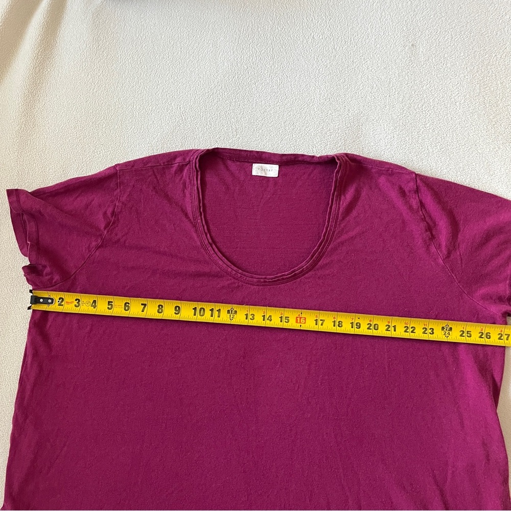 Poetry Women’s Organic Cotton + Hemp Scoop Neck Tee Shirt in Dark Fuschia US 18 - Picture 10 of 11